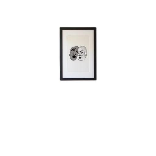 face, mask, hair, robot, photorealistic, monochrome, neatly, made transparent PNG cut-out