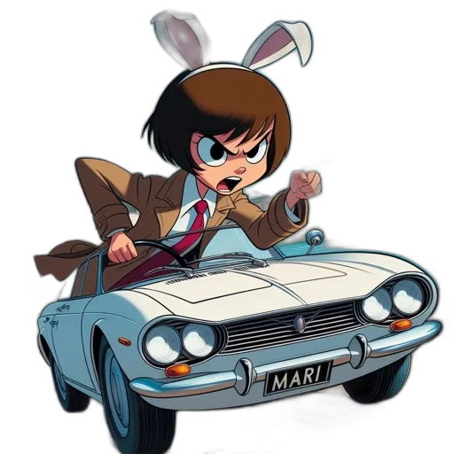 car, jacket, cartoon, concept art, comic book art, animated, character, wearing transparent PNG cut-out