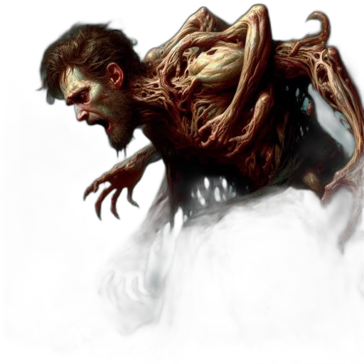 creature, dragon, face, concept art, fantasy art, photorealistic, comic book art, fog transparent PNG cut-out