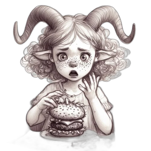 food, creature, concept art, fantasy art, pencil sketch, pixel art, illustrated, scene transparent PNG cut-out