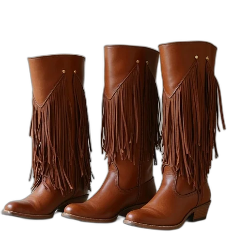 shoes, three, pairs, fringe transparent PNG cut-out