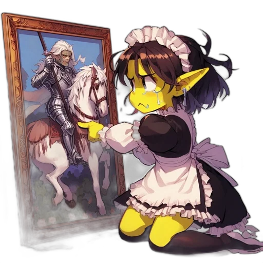 dress, weapon, creature, sword, anime, pixel art, concept art, oil painting transparent PNG cut-out