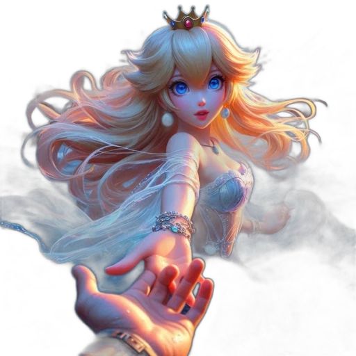 crown, dress, jewelry, fantasy art, concept art, 3d render, photorealistic, blue transparent PNG cut-out