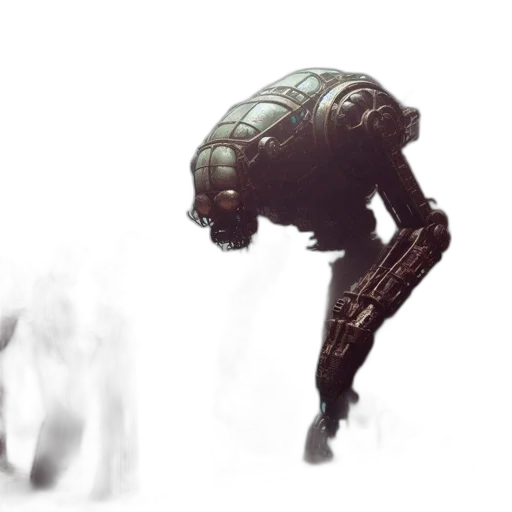 robot, creature, mask, weapon, concept art, 3d render, cyberpunk, fantasy art transparent PNG cut-out