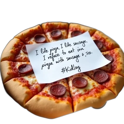 food, box, frozen, pizza, note, attached, has, handwritten transparent PNG cut-out