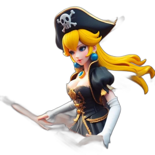staff, 3d render, concept art, pixel art, fantasy art, figure, female, pirate transparent PNG cut-out