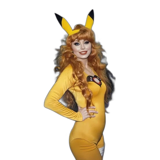 dress, hat, animal, crown, cartoon, woman, orange, hair transparent PNG cut-out