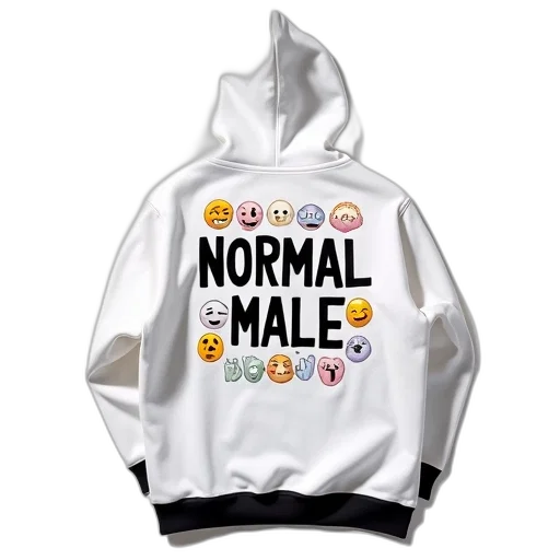 jacket, 3d render, white, hoodie, graphic, design, back, reads transparent PNG cut-out