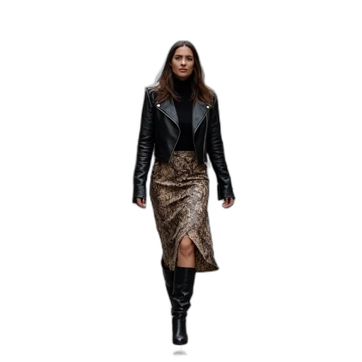 jacket, dress, staff, earth tones transparent PNG cut-out