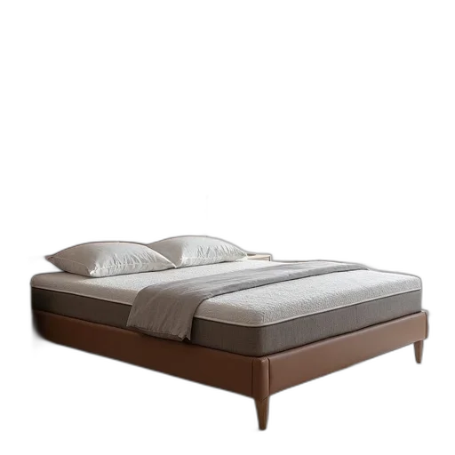 furniture, 3d render, earth tones, best, king, size, mattress, headboard transparent PNG cut-out