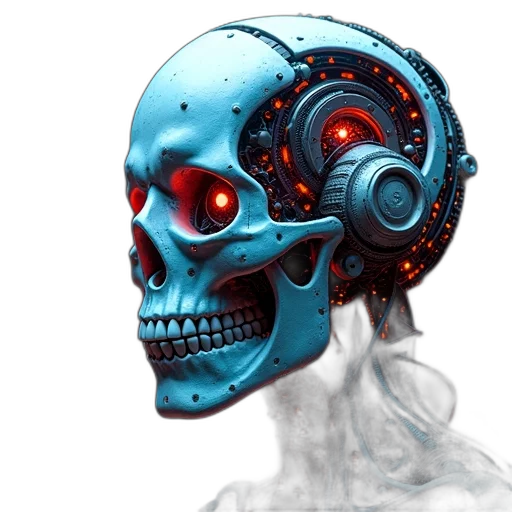robot, mask, face, cyberpunk, concept art, 3d render, photorealistic, second transparent PNG cut-out