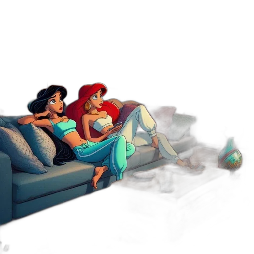 furniture, concept art, comic book art, fantasy art, pixel art, underwater, fire, neon lights transparent PNG cut-out