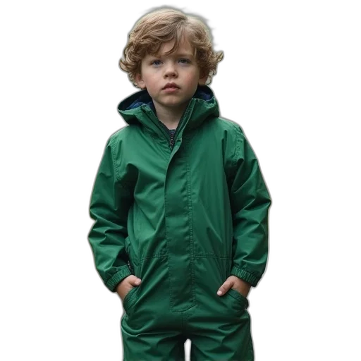 jacket, green, small, boy transparent PNG cut-out