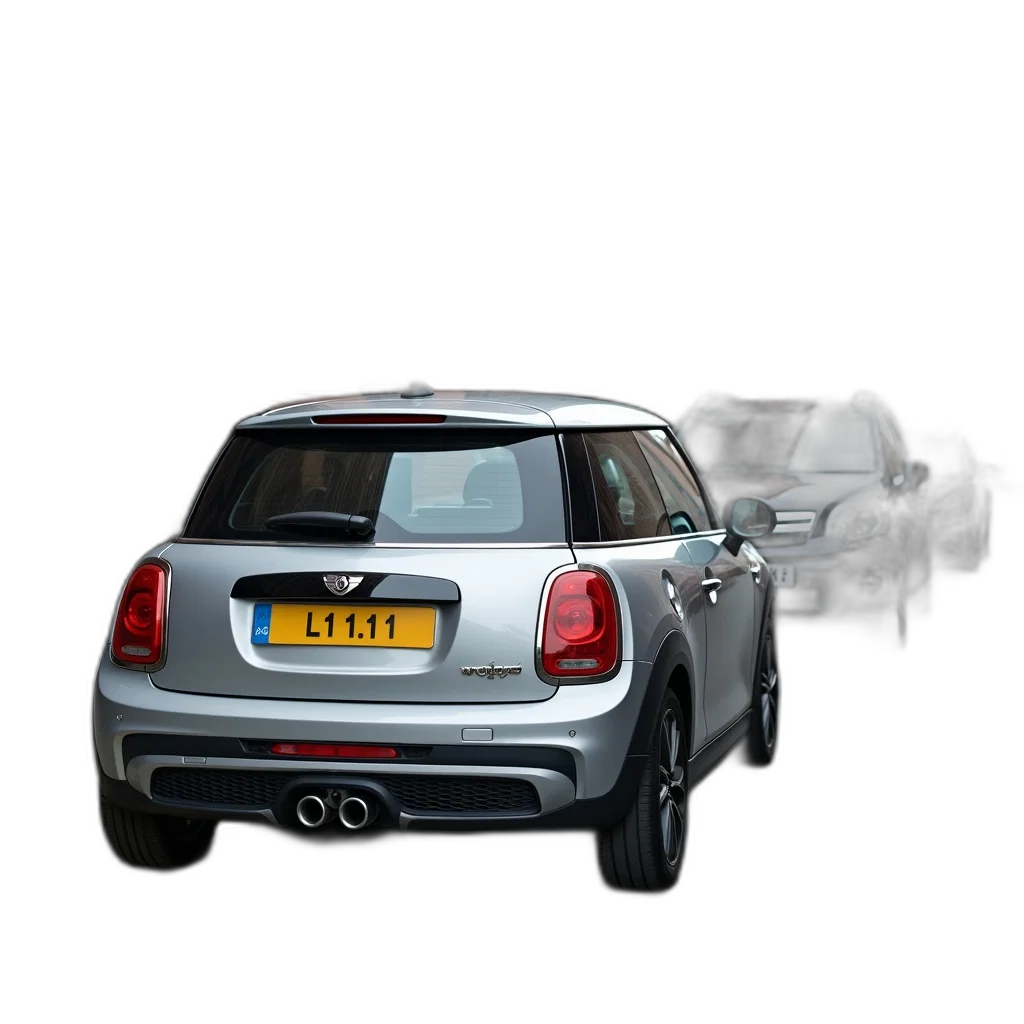 car, 3d render, photorealistic, silver, hatchback, parked, street, next transparent PNG cut-out
