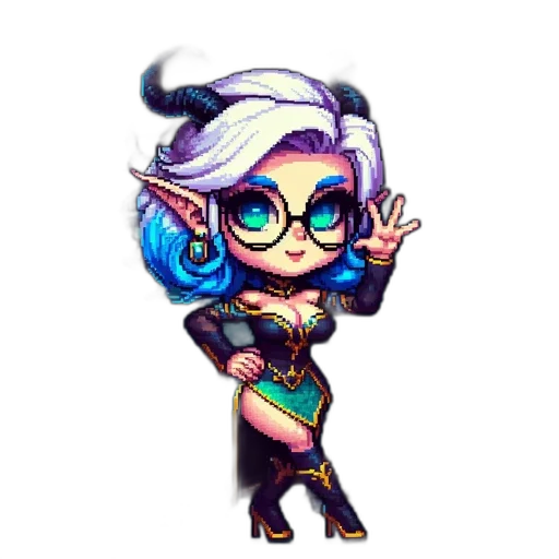 staff, pixel art, fantasy art, concept art, cyberpunk, dark, fantasy, character transparent PNG cut-out