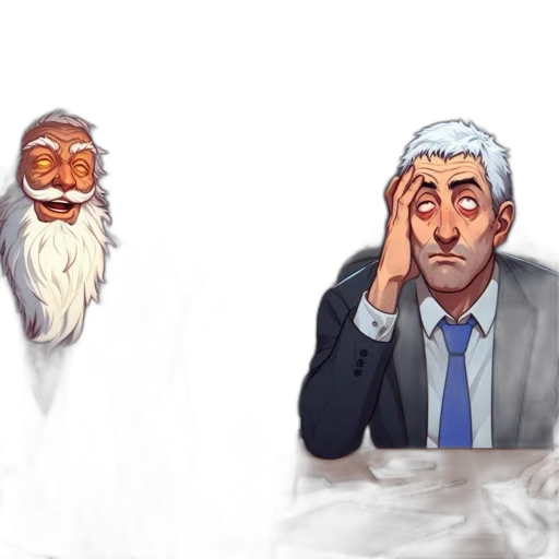 face, concept art, fantasy art, cartoon, comic book art, left, wizard, white transparent PNG cut-out