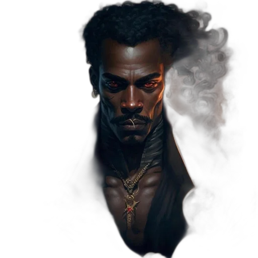 face, staff, jacket, concept art, fantasy art, comic book art, photorealistic, dark transparent PNG cut-out