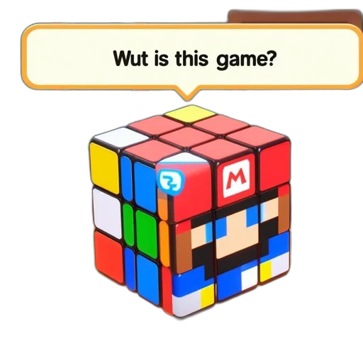 furniture, robot, pixel art, rubik, cube, morphs, into, mario transparent PNG cut-out