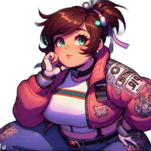 robot, jacket, staff, weapon, cyberpunk, vaporwave, concept art, anime transparent PNG cut-out