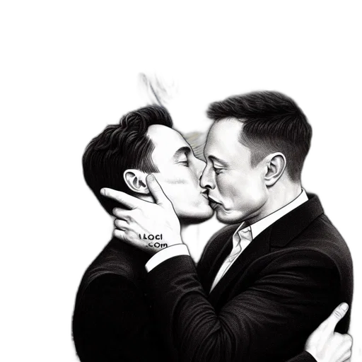 mask, photorealistic, concept art, two, men, one, tesla, another transparent PNG cut-out