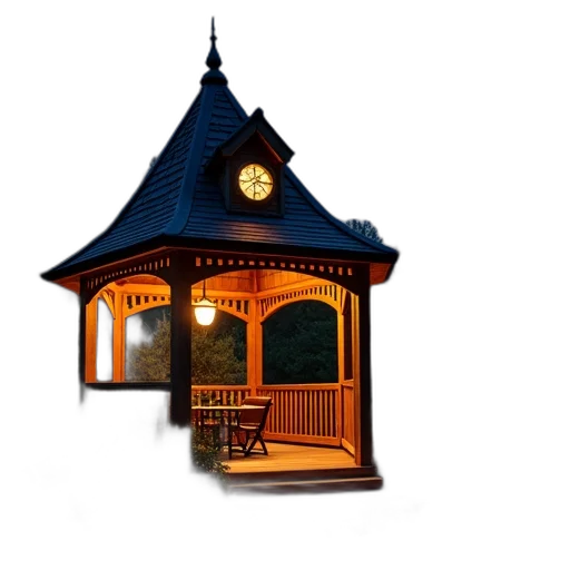 building, furniture, 3d render, concept art, photorealistic, pixel art, night, quaint transparent PNG cut-out