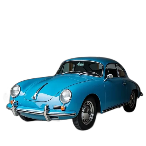 car, 3d render, photorealistic, concept art, blue, classic, parked, garage transparent PNG cut-out