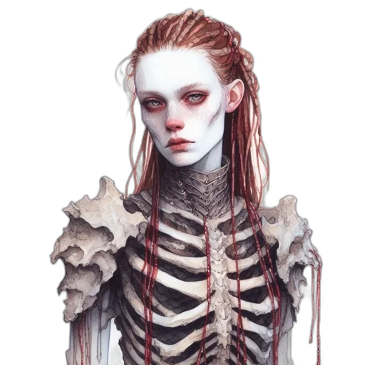 creature, face, mask, jewelry, concept art, fantasy art, watercolor, comic book art transparent PNG cut-out