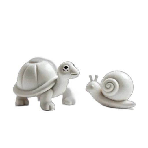 3d render, concept art, pair, white, plastic, figurines, one, resembling transparent PNG cut-out