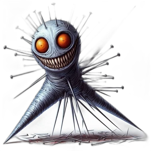 robot, creature, staff, animal, concept art, comic book art, 3d render, menacing transparent PNG cut-out