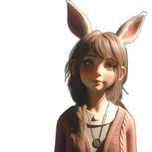 staff, face, animal, dress, concept art, 3d render, fantasy art, photorealistic transparent PNG cut-out