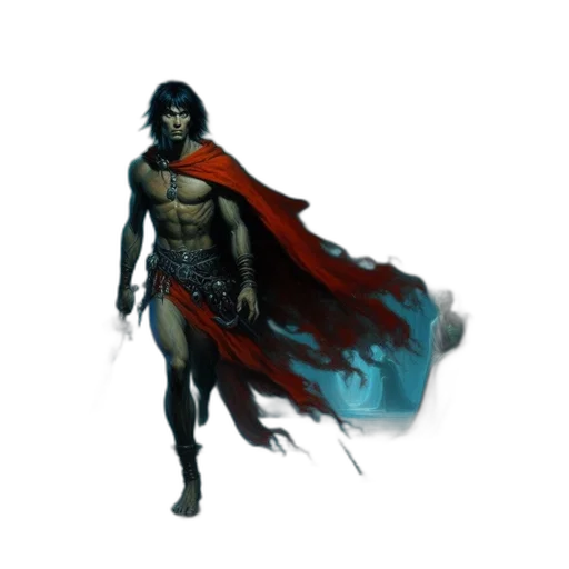 concept art, fantasy art, comic book art, pixel art, dark, red, dimly, lit transparent PNG cut-out