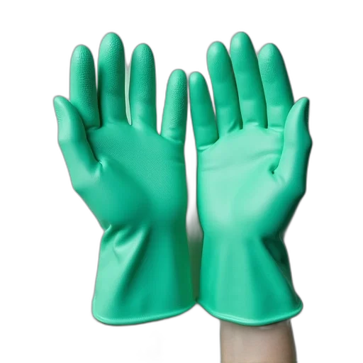 mask, green, thermate, rubber, gloves, home, use transparent PNG cut-out
