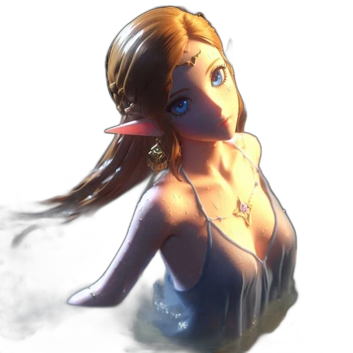 dress, staff, face, crown, concept art, fantasy art, photorealistic, 3d render transparent PNG cut-out