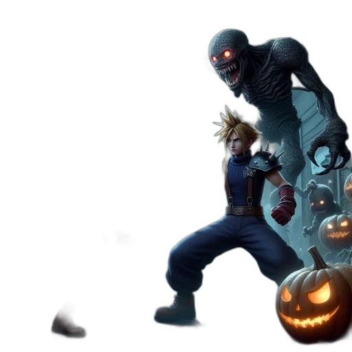 mask, concept art, 3d render, comic book art, pixel art, fire, dark, two transparent PNG cut-out