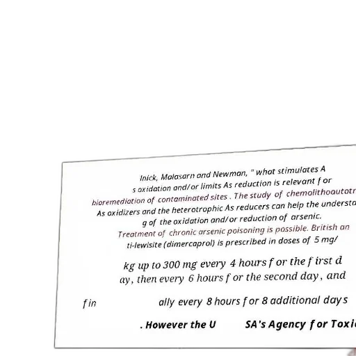 piece, paper, text, about, arsenic, treatment, background, showing transparent PNG cut-out