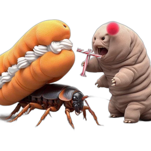 creature, animal, food, concept art, 3d render, three, unique, creatures transparent PNG cut-out