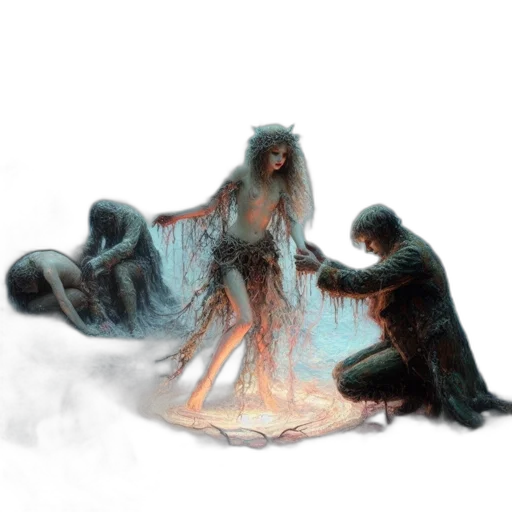 creature, dress, dragon, hair, concept art, fantasy art, pixel art, comic book art transparent PNG cut-out