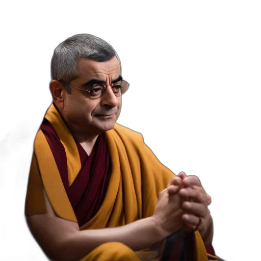 staff, face, photorealistic, concept art, contemplative, man, monk-like, attire transparent PNG cut-out
