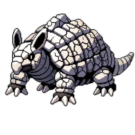 animal, creature, dragon, weapon, pixel art, concept art, 3d render, monochrome transparent PNG cut-out