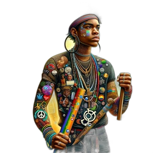 jacket, jewelry, concept art, fantasy art, comic book art, pixel art, individual, stands transparent PNG cut-out