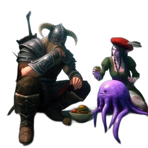 food, creature, staff, concept art, fantasy art, 3d render, dark, anotherworldly transparent PNG cut-out