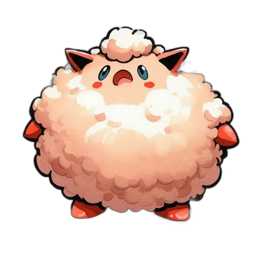 creature, animal, hair, face, pixel art, concept art, animated, pink transparent PNG cut-out
