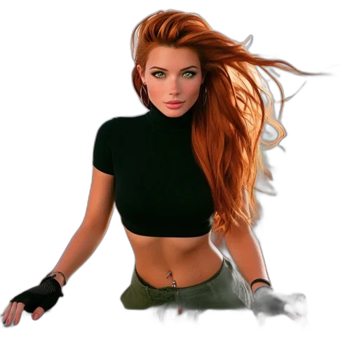 hair, jewelry, photorealistic, fantasy art, concept art, pixel art, fire, underwater transparent PNG cut-out
