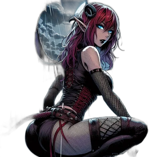 weapon, sword, dress, staff, comic book art, fantasy art, concept art, cyberpunk transparent PNG cut-out