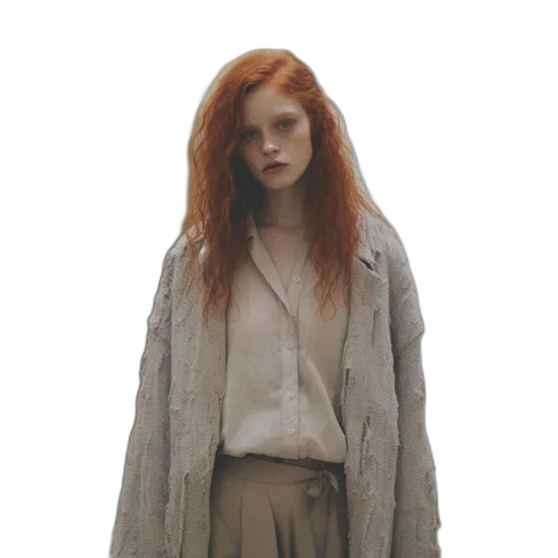 jacket, dress, hair, creature, concept art, underwater, earth tones, dark transparent PNG cut-out