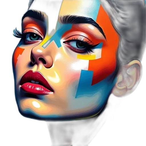 face, mask, crown, photorealistic, watercolor, fantasy art, oil painting, colorful transparent PNG cut-out