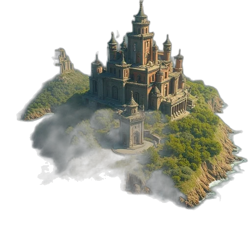 crown, building, dragon, fantasy art transparent PNG cut-out