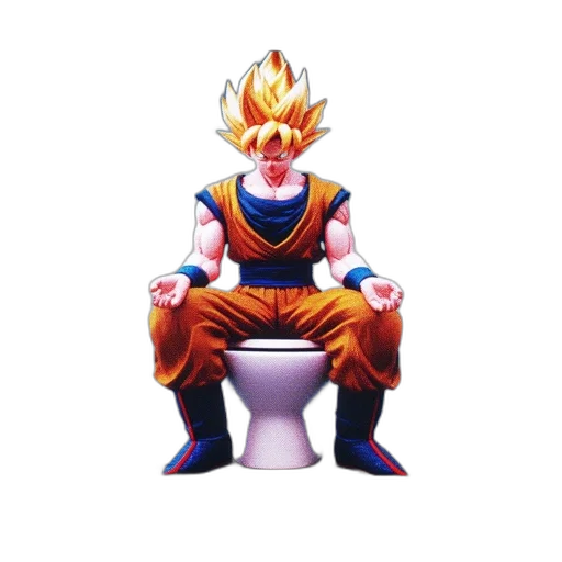 concept art, 3d render, pixel art, anime-style, character, resembling, goku, meditation transparent PNG cut-out