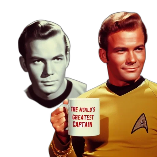 outer space, man, yellow, starfleet, uniform, stands, before, photo transparent PNG cut-out