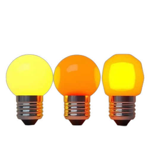 3d render, collection, three, led, lights, different, colors, shapes transparent PNG cut-out